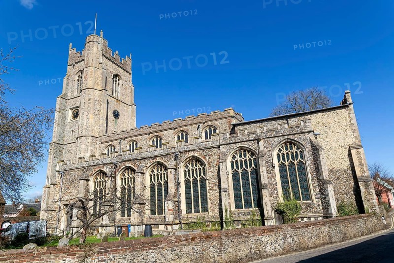 Perpendicular architecture of medieval parish church of All Saints, Sudbury, Suffolk, England, UK