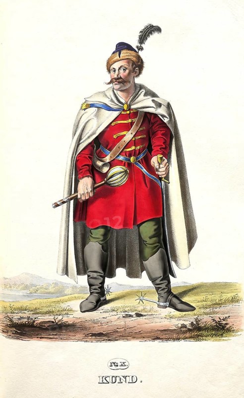 Kund, legendary Hungarian military leader, one of the seven tribal princes of the Magyars, Historical, digitally restored reproduction from a 19th century original, Record date not stated