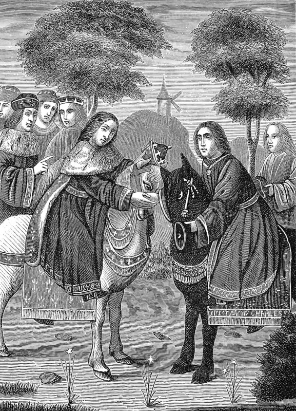 Meeting with Charles V of France in Paris in 1378, Charles IV, born Wenceslaus, 1316-1378, King of Bohemia, Holy Roman Emperor