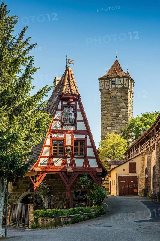 Medieval town, Rothenburg ob der Tauber, Romantic Road, Franconia, Bavaria, Germany