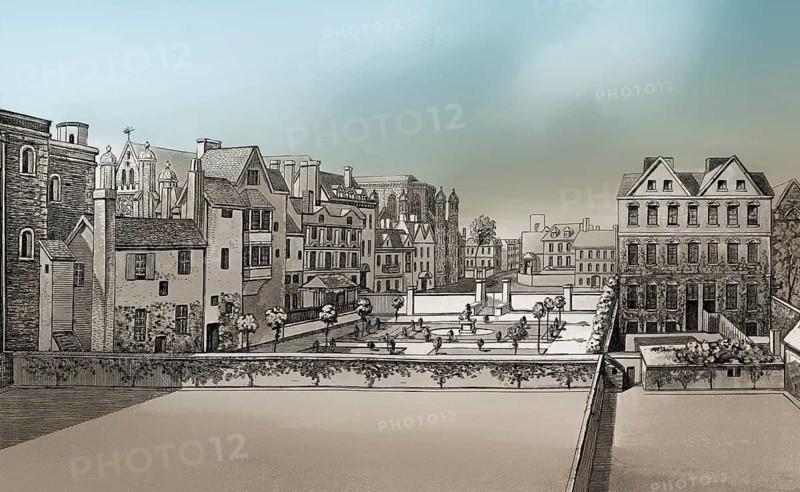 New Palace Yard seen from the Garden of Lindsay House, Westminster, London, England, 1807