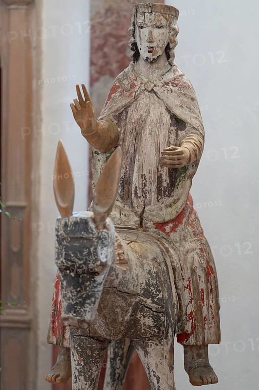 Palmesel, 12th century, in the church of St Peter and Paul, Thalstr. 31, Petersthal, Oy Mittelberg district, Oberallgäu, Bavaria, Germany
