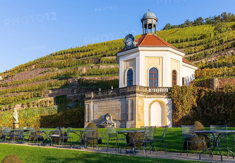 Belvedere in the vineyard, palace gardens Wackerbarth, Radebeul, Saxony, Germany