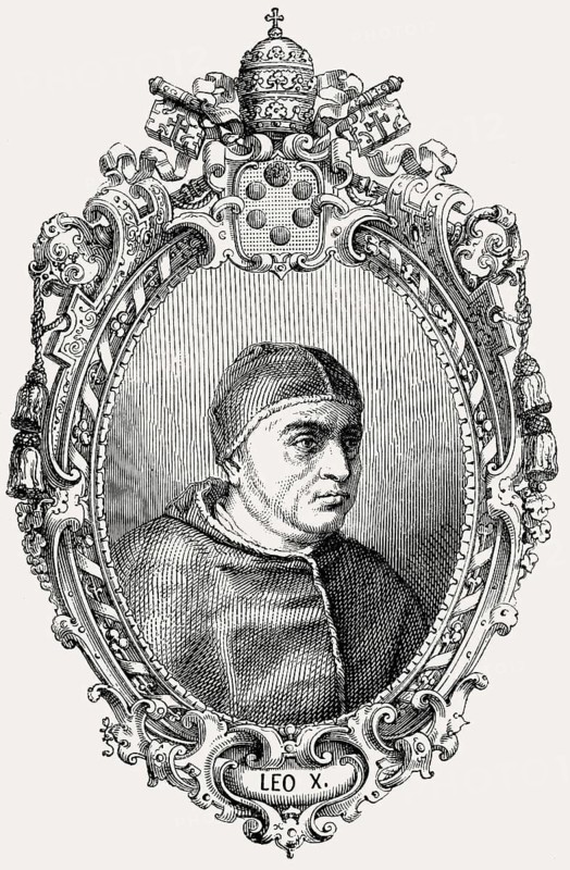 Pope Leo X, 1475 – 1 December 1521, born Giovanni di Lorenzo de' Medici, was Pope from 9 March 1513 to his death