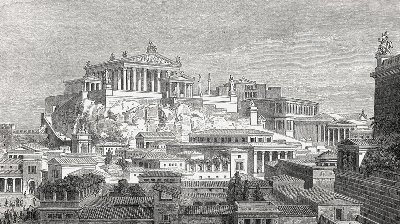 Reconstruction of the Capitoline Hill, Rome, Italy