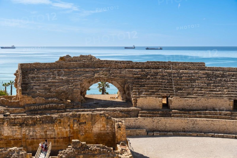 Ancient Roman amphitheatre, United Nations World Heritage Site in Tarragona, Spain