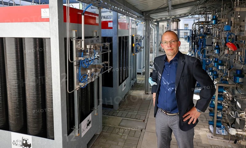 Duisburg, North Rhine-Westphalia, Germany - Dr.-Ing. Christian Spitta, Head of Hydrogen Infrastructure Department, Hydrogen Refuelling Test Facility, ZBT Centre for Fuel Cell Technology Duisburg, one of the leading European research institutions for fuel cells, hydrogen technologies and energy storage