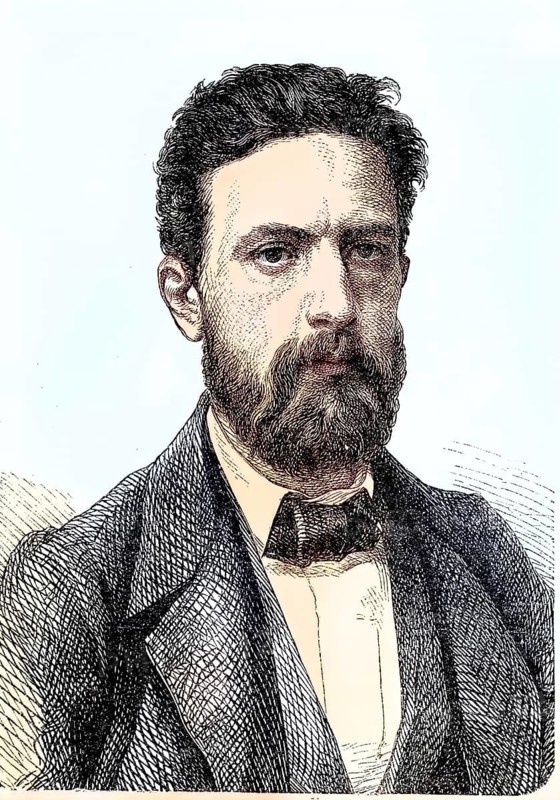 Adolf Philipp Wilhelm Bastia, 26 June 1826 - 2 February 1905, a 19th-century polymath best remembered for his contributions to the development of ethnography and the development of anthropology as a discipline / Philipp Wilhelm Adolf Bastian, 26. Juni 1826 - 2 Februar 1905, deutscher Arzt, Ethnologe sowie Gründungsdirektor des Museums für Völkerkunde in Berlin, Historisch, historical, digital improved reproduction of an original from the 19th century / digital reproduction of an original from the 19th century