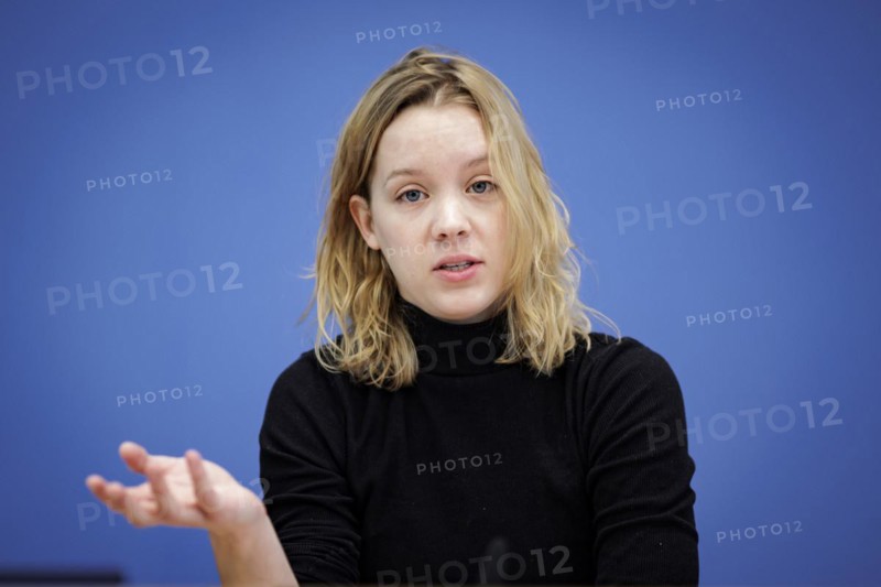 Carla Reemtsma, Fridays For Future, recorded at a press conference on the topic of Averting cuts, ensuring investment in the future: In favour of a change of course in financial and budgetary policy at the Federal Press Conference. Berlin, 11.04.2024