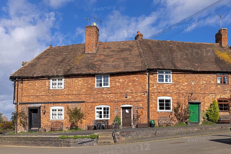 Houses, traditional brick townhouses, Tewkesbury, Gloucestershire, England, United Kingdom