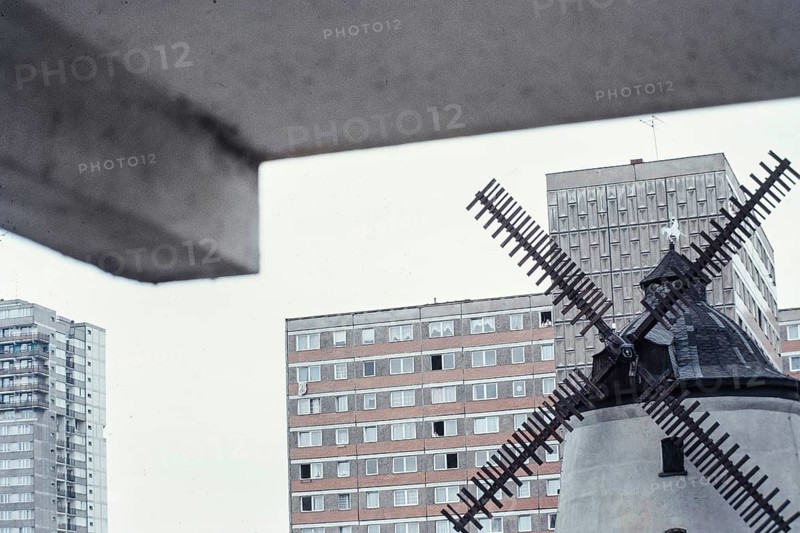 Historical photo of prefabricated buildings in Halle Neustadt, 1990, Halle (Saale), Germany