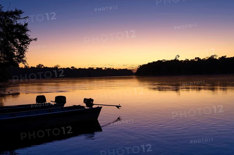 Sunrise over the Juruena river, Alta Floresta, Amazon, Brazil
