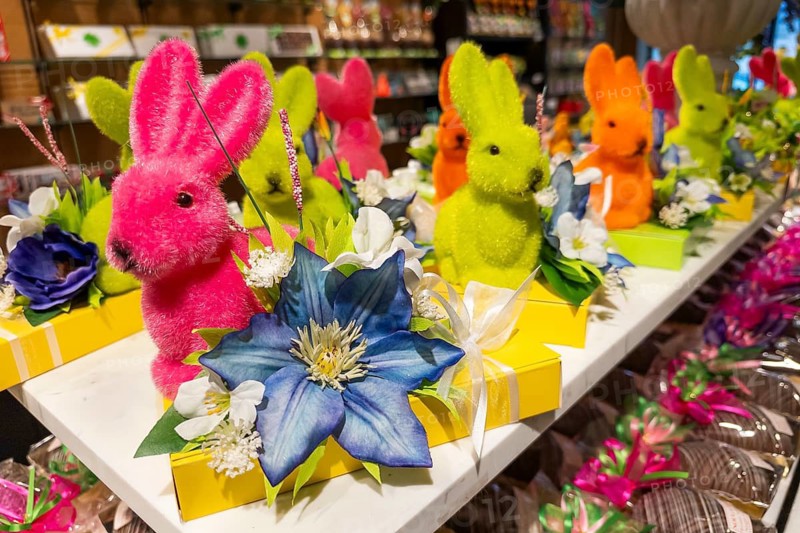 Easter decoration in the shop, Easter, Easter bunny, candy, decoration, Düsseldorf, North Rhine-Westphalia, Germany