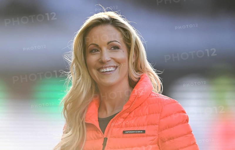 Presenter, sports presenter, Andrea Kaiser Sat1 Sat.1 portrait, smiles, relegation, Bundesliga, Voith-Arena, Heidenheim, Baden-Württemberg, Germany