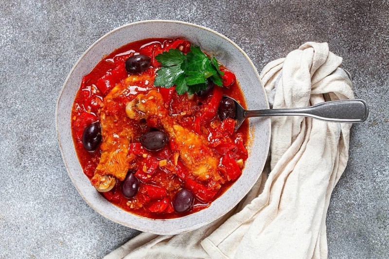 Pollo alla romana, Roman chicken, homemade, no people