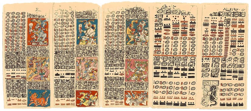 Codex Dresdensis, Mayan manuscript, 13th century, facsimile, digitally restored