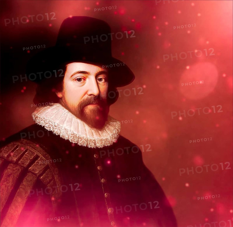 Portrait of Sir Francis Bacon, Baron Baco of Verulam, 1561 - 1626, English lawyer, statesman, essayist, historian, intellectual reformer, philosopher and scientist, digitally edited