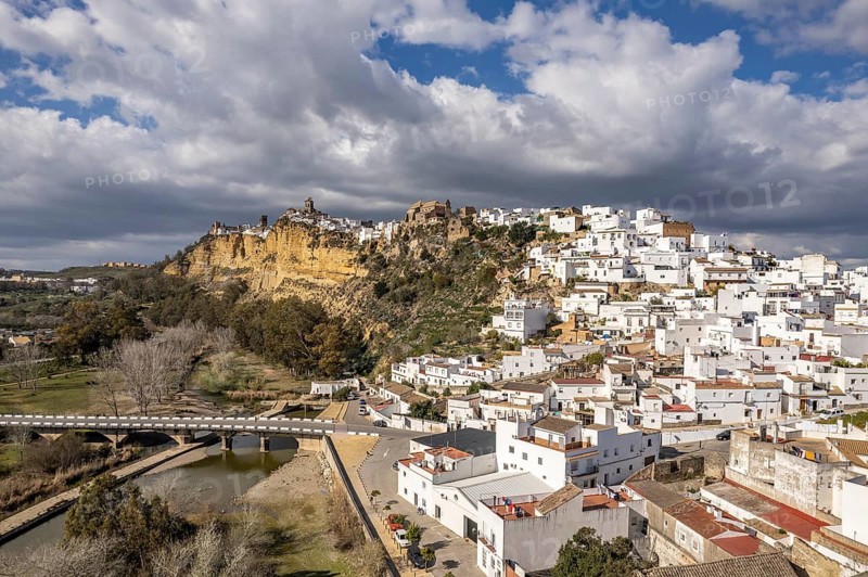 The white houses of Arcos de la Frontera seen from above, Andalusia, Spain
