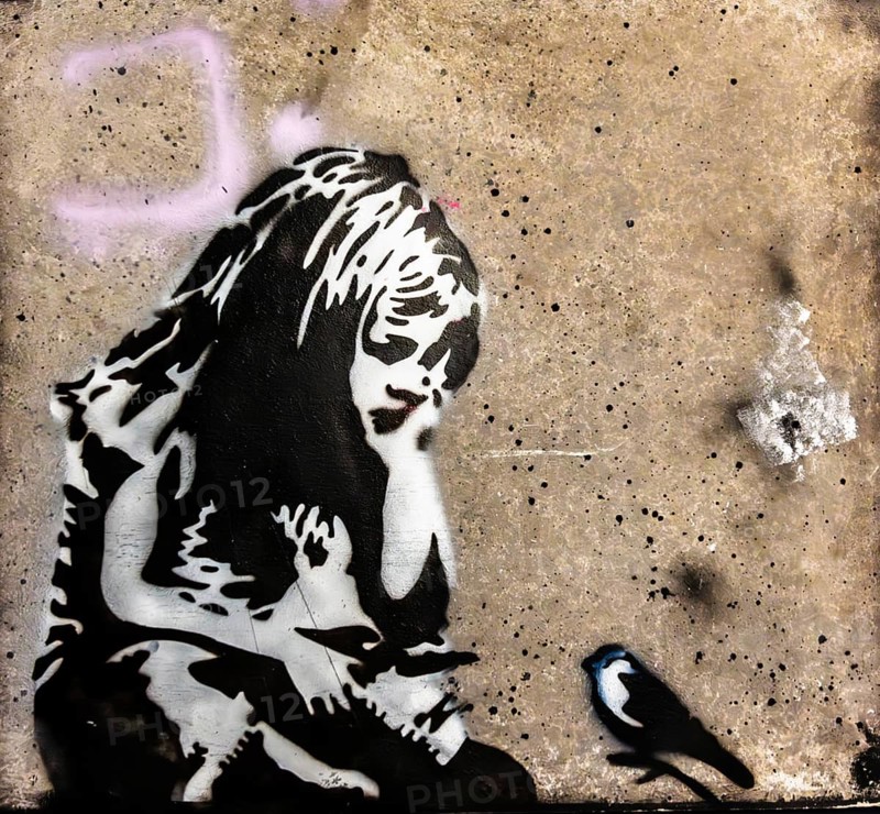 Banksy - Girl and Bird, Exhibition The World of Banksy