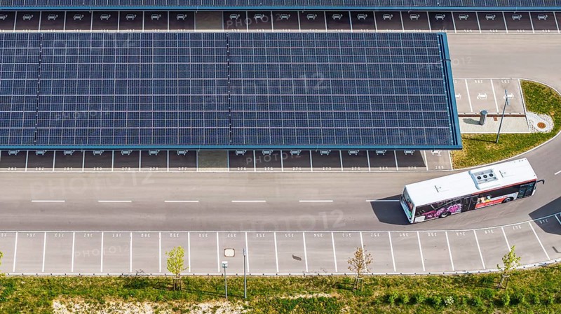 Largest charging park in the world at Merklingen Swabische Alb railway station. 259 covered stations for electric cars are located under two 160 and 190 meter long solar roofs. The Swabian Alb Association and the state are investing around five million euros for the charging park. Symbolic photo. Merklingen, Baden-Württemberg, Germany