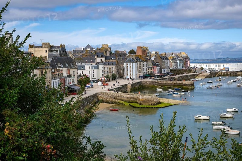 Douarnenez, Brittany, France - Port de Rosmeur harbour in the picturesque harbour town of Douarnenez