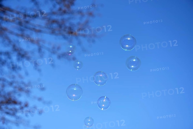 Soap bubble in winter, Schleswig-Holstein, Germany