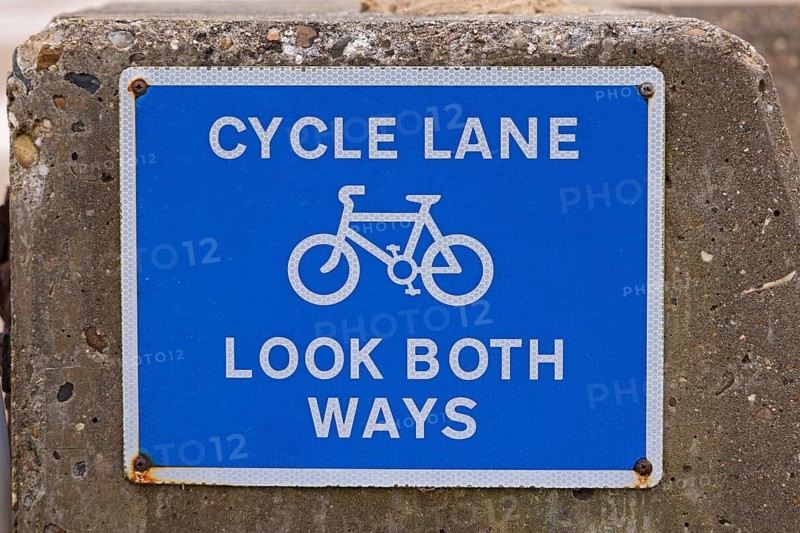 Sign, cycle path, Walton-on-the-Naze, England, Great Britain