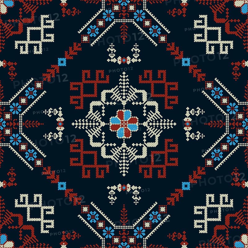 Traditional Latvian embroidery seamless pattern, vector illustration