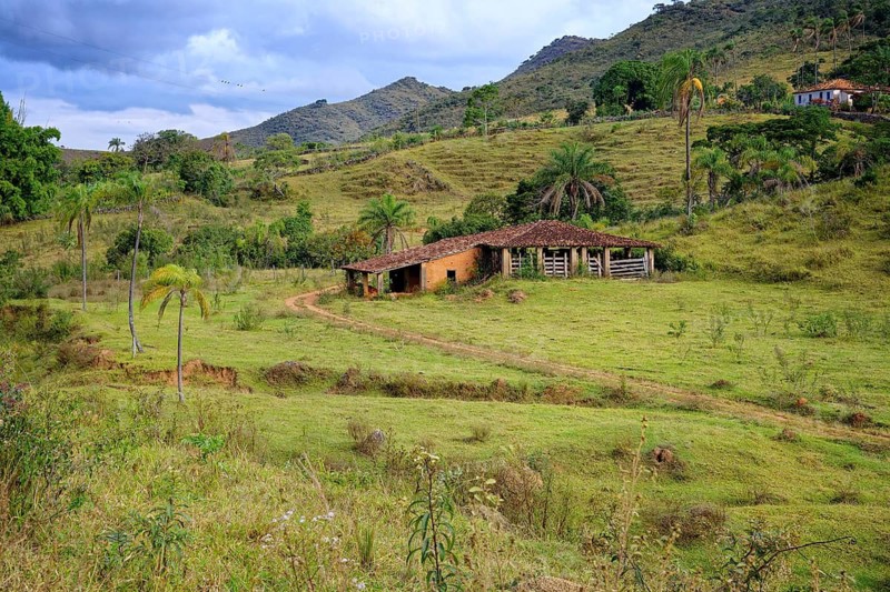 Corral and farm, Serra da Canastra, Minas Gerais state, Brazil