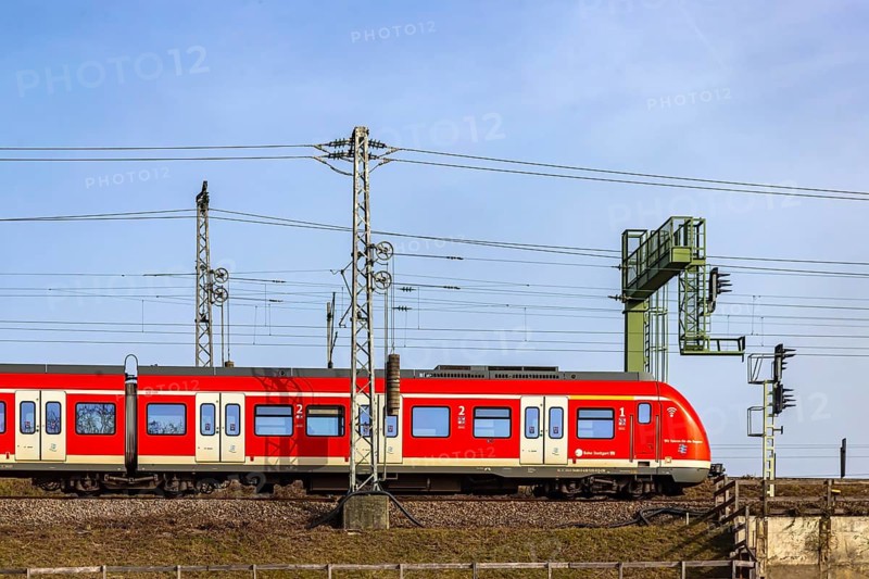 S-Bahn in the Stuttgart region is on the open route. Stuttgart, Baden-Württemberg, Germany