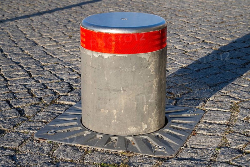 Retractable bollard, barrier post, Mecklenburg-Western Pomerania, Germany