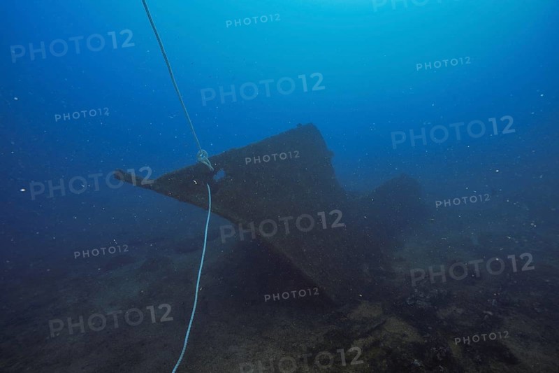 Part of an old wreck resting quietly on a sandy seabed, dive site wreck Le Vapeur, Giens peninsula, Provence Alpes Côte d'Azur, France