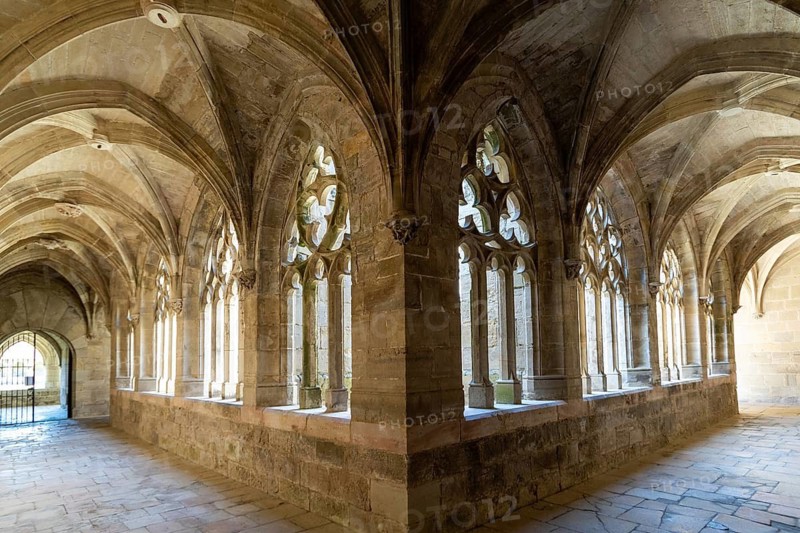 Villefranche de Rouergue. City of Art and History. The Chartreuse Saint Sauveur. The small cloister. Aveyron. Occitanie. France