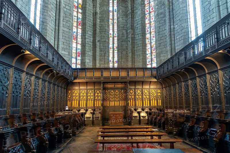 Villefranche de Rouergue. City of Art and History. Stalls of Collegiale Notre Dame, Aveyron. Occitanie. France