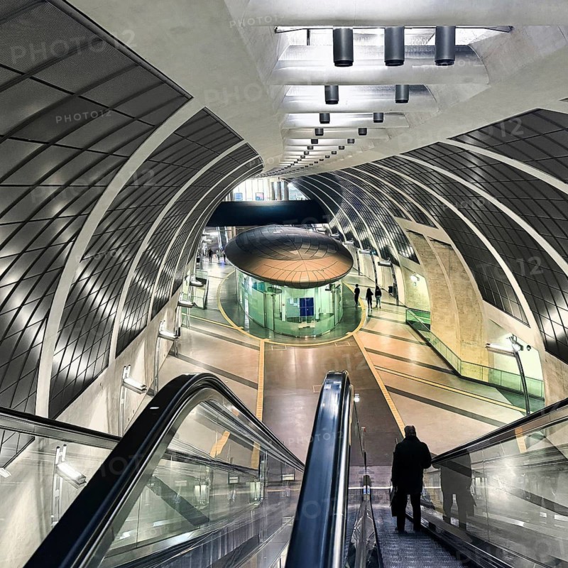 Heumarkt subway station, view of the dome room with mezzanine, Cologne, Rhineland, North Rhine-Westphalia, Germany