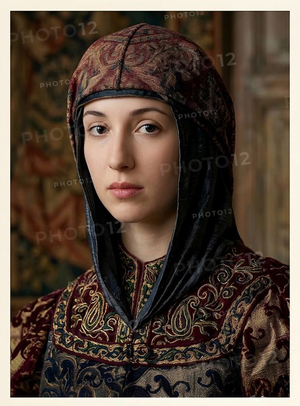 Isabella I of Castile, Queen of Leon and Aragon, Isabella the Catholic, Spain, Catholic, historical figure, historical illustration, digitally edited