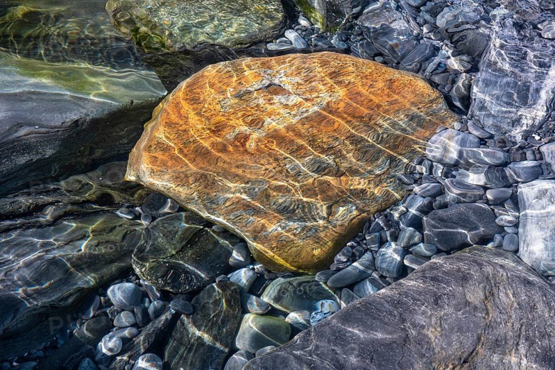 Rocks and stones in the Barents Sea, Söröya, Finnmark, Norway, May 2019