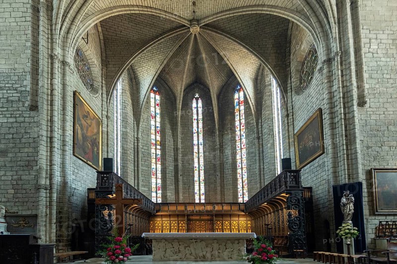 Villefranche de Rouergue. City of Art and History. The chancel of collegiale Notre Dame. Aveyron. Occitanie. France