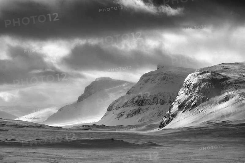 Winter landscape at Kungsleden, Kebnekaisefjäll, Norrbotten, Lapland, Sweden, March 2020