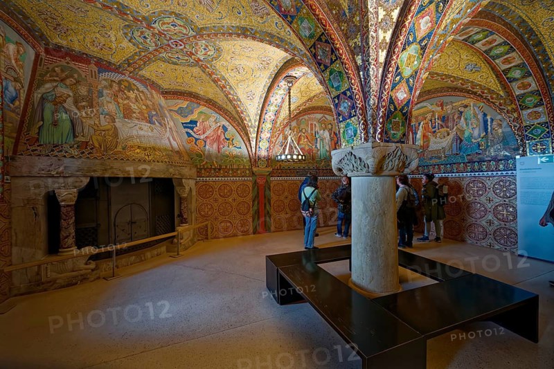 Elizabeth Kemenate, medieval woman's chamber, Wartburg, castle in the Thuringian Forest, UNESCO World Heritage, interior view, Eisenach, Thuringia, Germany