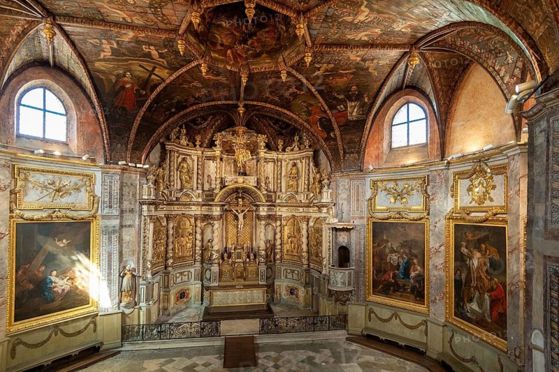 Villefranche de Rouergue. City of Art and History. Chapel of the Black Penitents, baroque art 17th. Aveyron. Occitanie. France