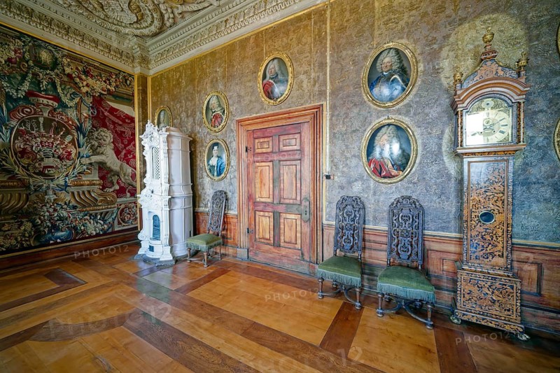 Duke's working cabinet, Friedenstein Castle, former residence of the Dukes of Saxe-Coburg and Gotha, early Baroque, Ernst the Pious, interior, old town, Gotha, Thuringia, Germany