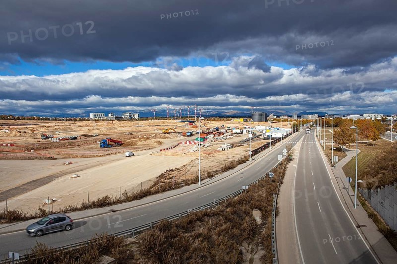 Formula one race track under construction for the next Grand Prix of Madrid next September 2026 in the emerging and fast growing city of Valdebebas, north of Madrid, Spain