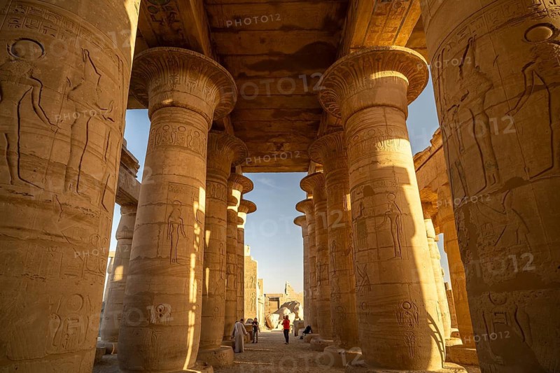 Ramesseum columned hall, mortuary temple of Ramesses II in the Theban necropolis near Luxor, Egypt