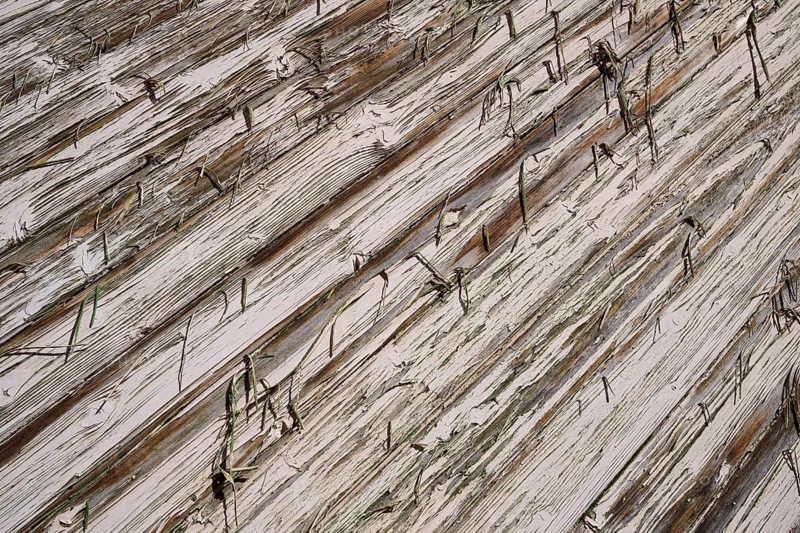 Close-up of aged wooden boards with visible grain and cracks, Bavaria, Germany