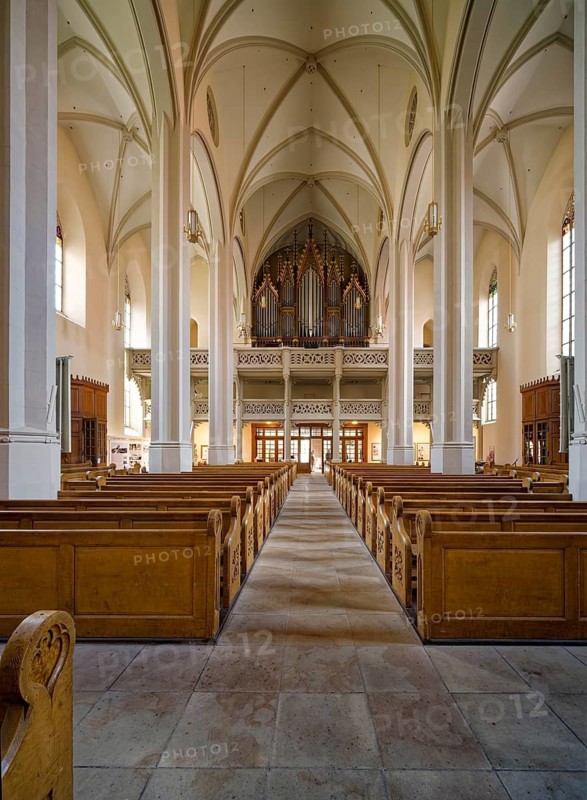 St. Aegidienkirche und Oschatzer Freizeitstätten, town church, parish church, religious building, organ, interior, interior view, Oschatz, Saxony, Germany