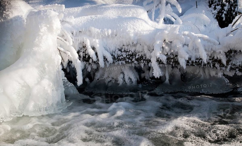 Greiz, Thuringia, Triebitzbach, Bach, Brook, ice, rivers, ice, landscape, snow, Vogtland, winter