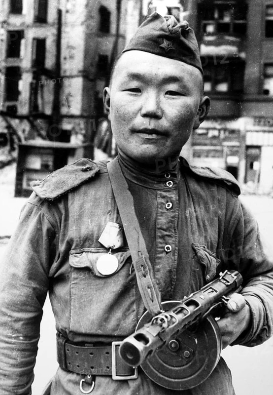 Mikhail Alexeyev as a young Red Army soldier, Berlin in May 1945, Germany