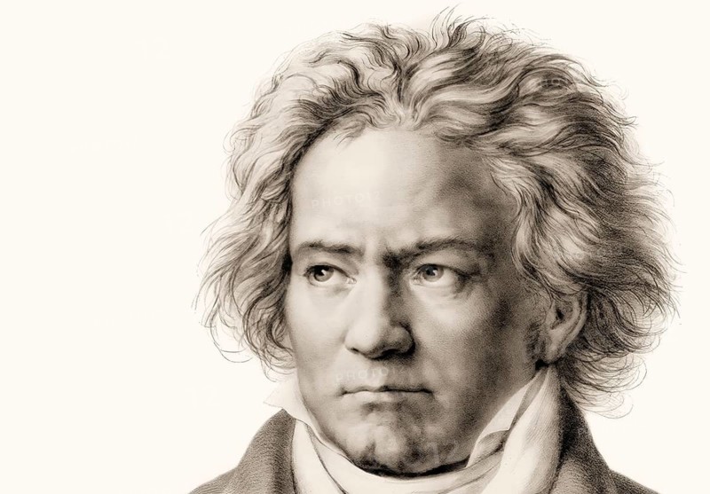 Ludwig van Beethoven, 1770 -1827, German composer, digitally edited based on a historical illustration