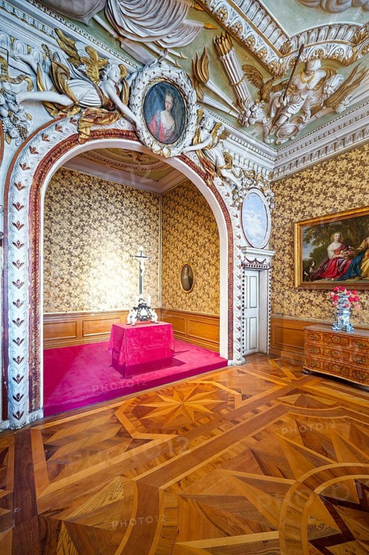 Duke's prayer room and dressing room, Friedenstein Castle, former residence of the Dukes of Saxe-Coburg and Gotha, early Baroque, Ernst the Pious, interior, old town, Gotha, Thuringia, Germany